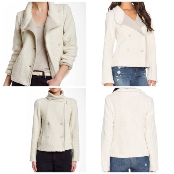 James Perse shrunken sherpa pea coat style jacket - Picture 2 of 11